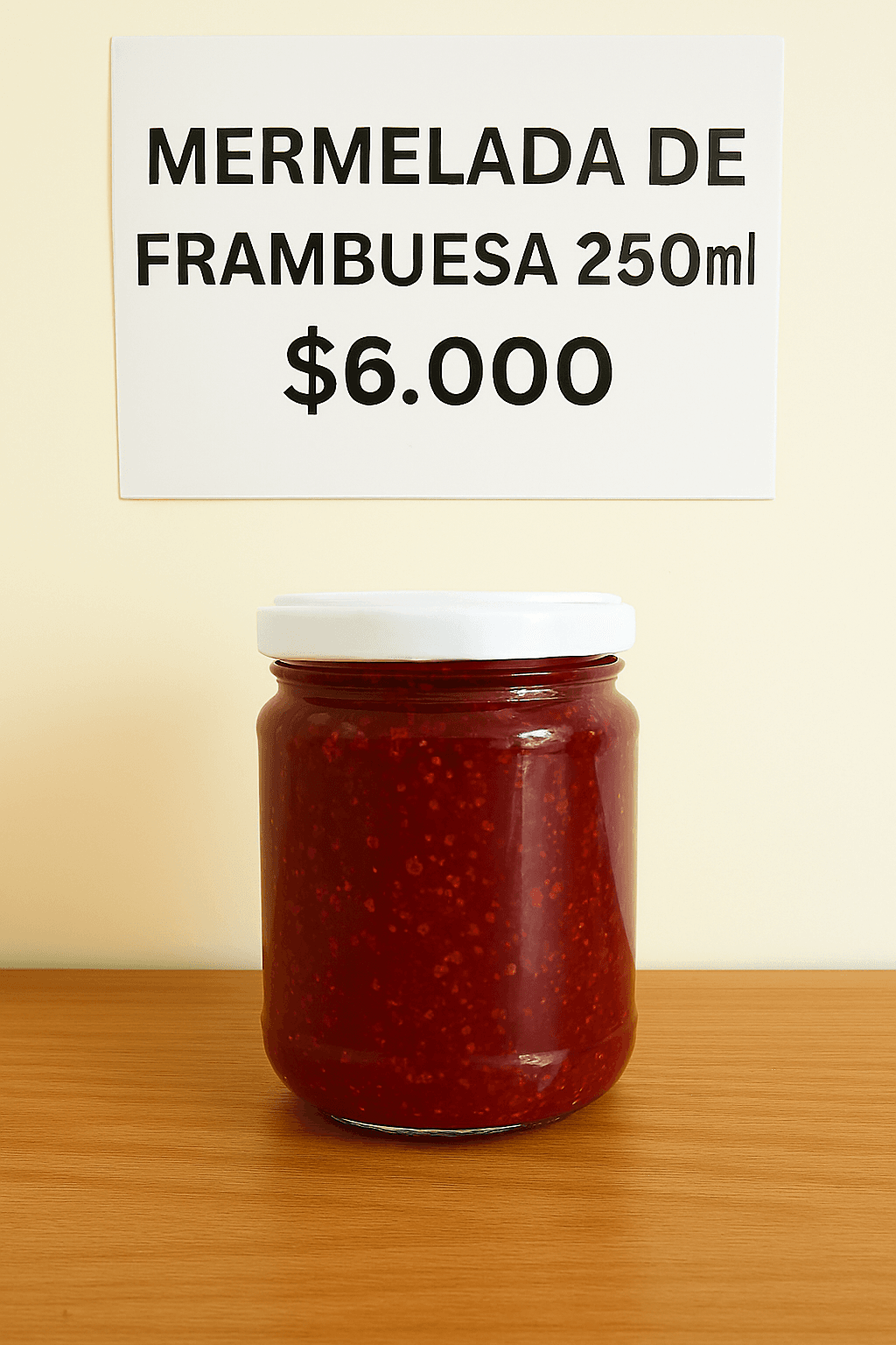mermelada de frambuesa 250ml $6000